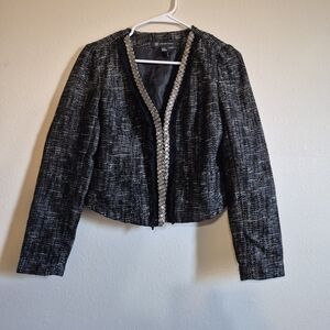 INC International Concepts Black and White Tweed Blazer